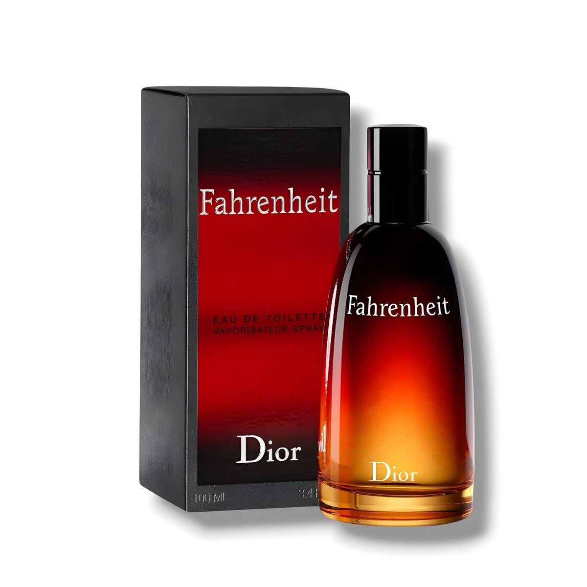 Dior Fahrenheit Eau de Toilette – 100ml perfume bottle with original retail box on white background