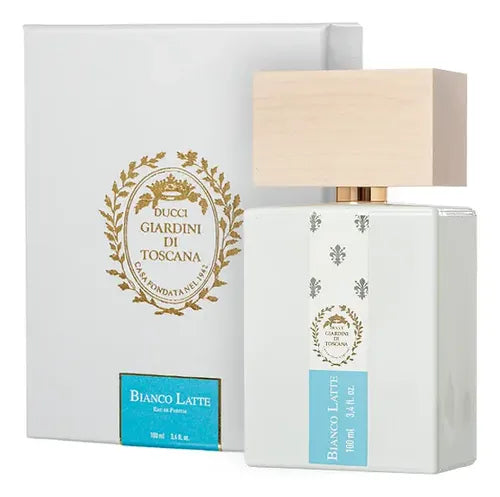 Giardini di Toscana Bianco Latte Eau de Parfum 100ml perfume bottle with original retail box on white background