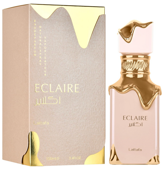 Lattafa Eclaire Eau de Parfum 100ml perfume bottle with original retail box on white background