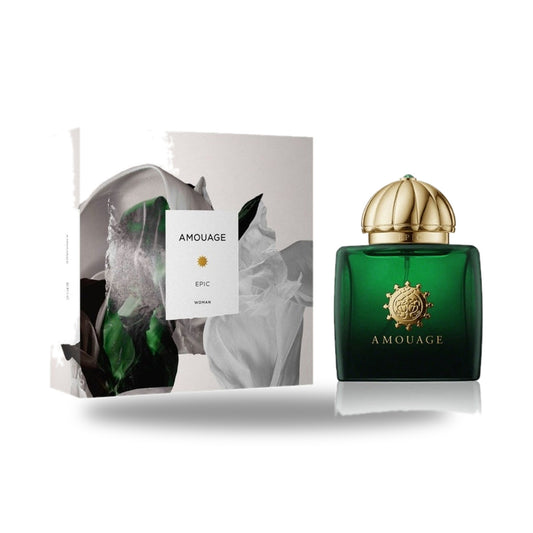 Amouage Epic Woman Eau de Parfum – 100ml bottle with retail packaging on white background