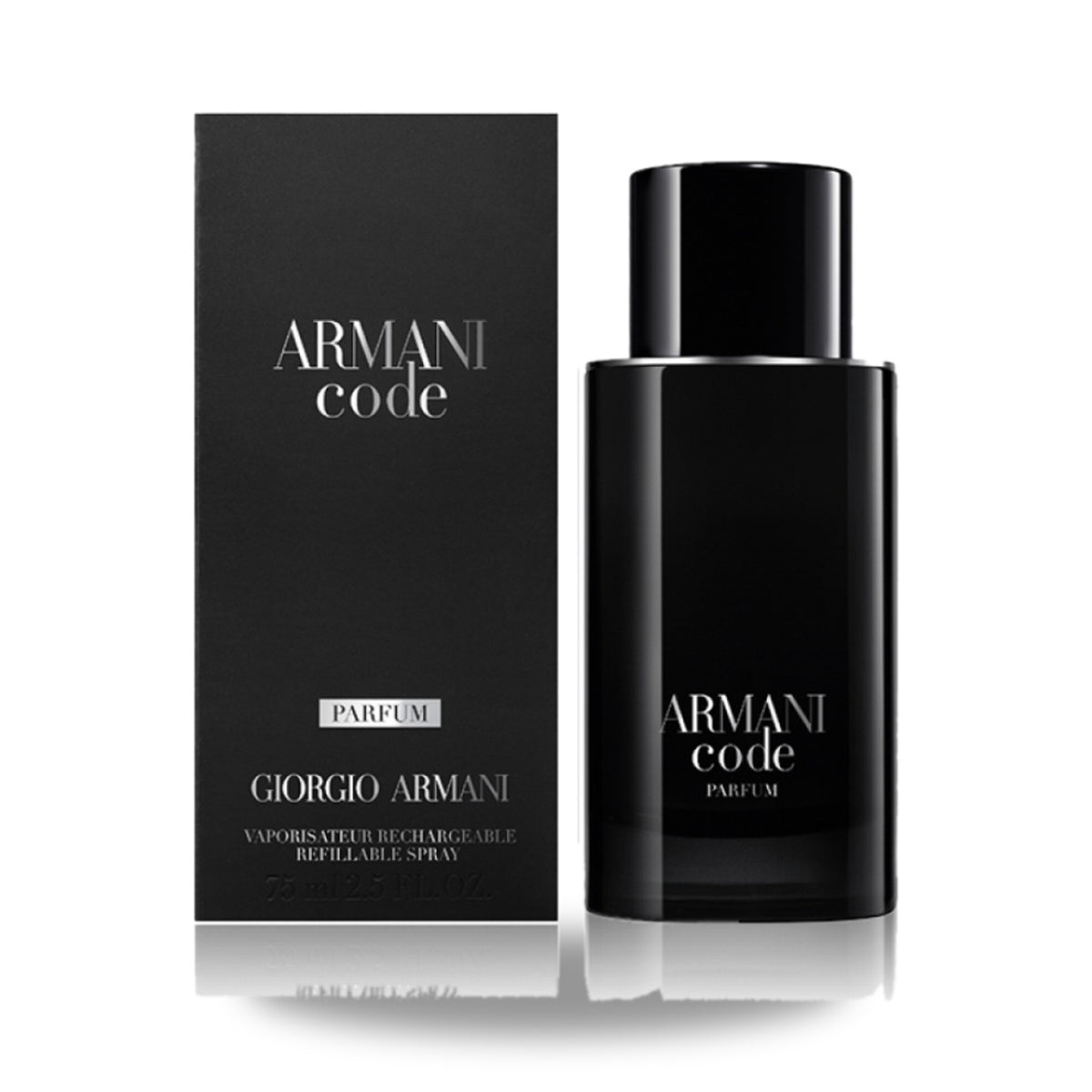 Giorgio Armani Code Parfum – 125ml bottle with retail packaging on white background