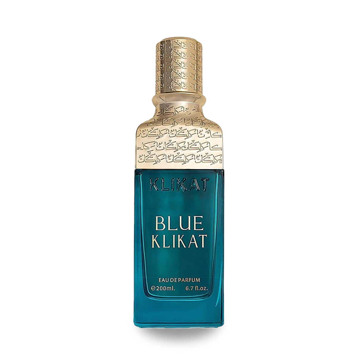 Alezz Oud Klikat Blue Eau de Parfum – 200ml bottle with retail packaging on white background