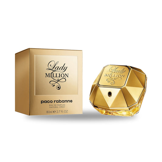 Rabanne Lady Million Eau de Parfum – 80ml bottle with retail packaging on white background