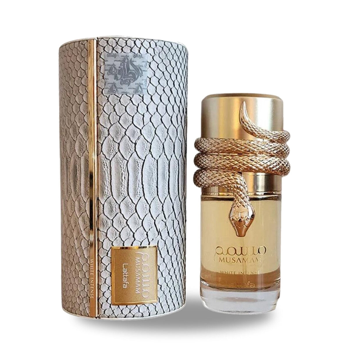 Unique Perfumes Musamam White Intense Eau de Parfum – 100ml bottle with retail packaging on white background