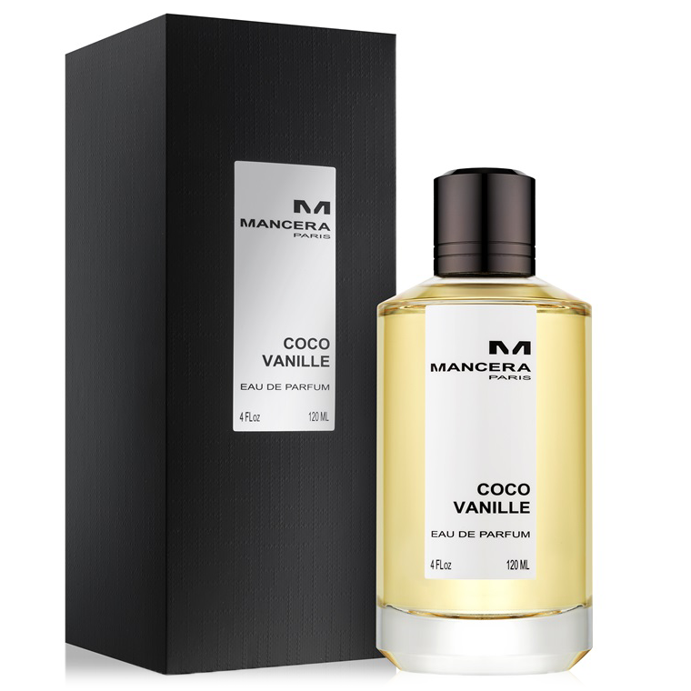 Mancera Coco Vanille Eau de Parfum 120ml perfume bottle with original retail box on white background