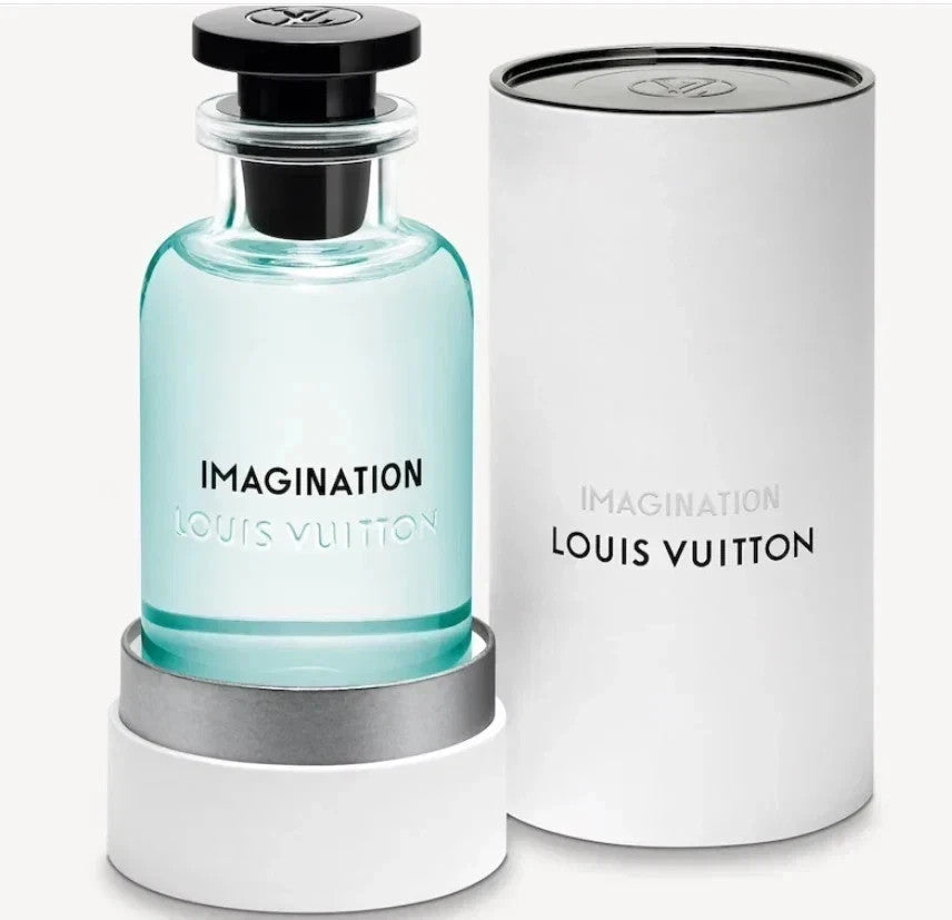 Louis Vuitton Imagination Eau de Parfum 100ml perfume bottle with original retail box on white background